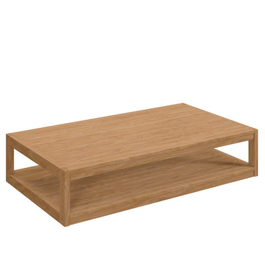 Modway Carlsbad Teak Wood Coffee Table, Natural