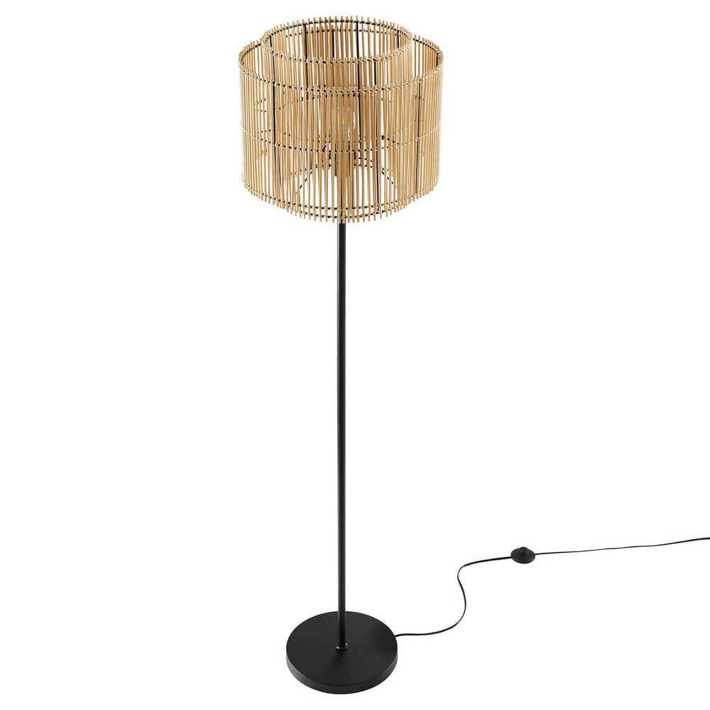 Modway Nourish Bamboo Floor Lamp in Natural