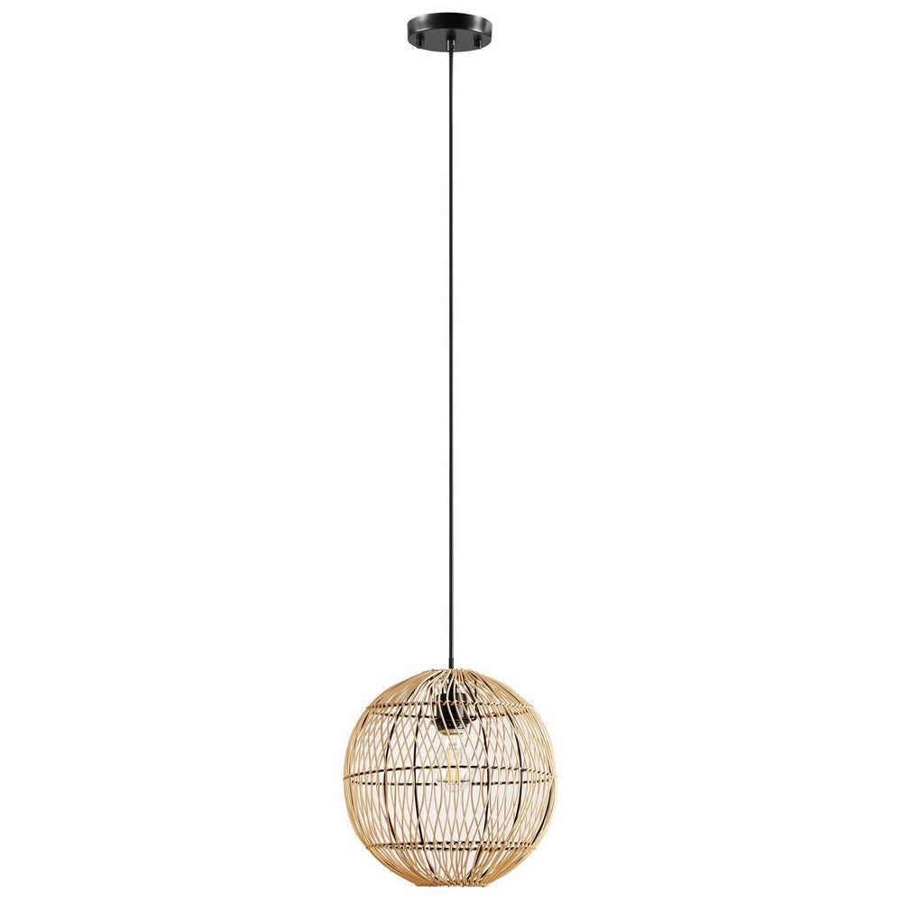 Modway Nurture Rattan Pendant Light in Natural