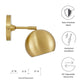 Modway Chalice 4’’ Swing-Arm Metal Wall Sconce in Satin Brass MDY-EEI-5613-SBR