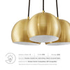 Modway Chalice 3-Light Metal Pendant in Satin Brass MDY-EEI-5614-SBR