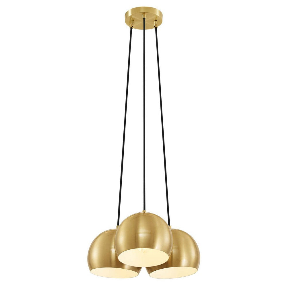 Modway Chalice 3-Light Metal Pendant in Black