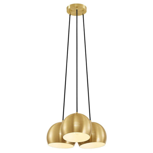 Modway Chalice 3-Light Metal Pendant in Black