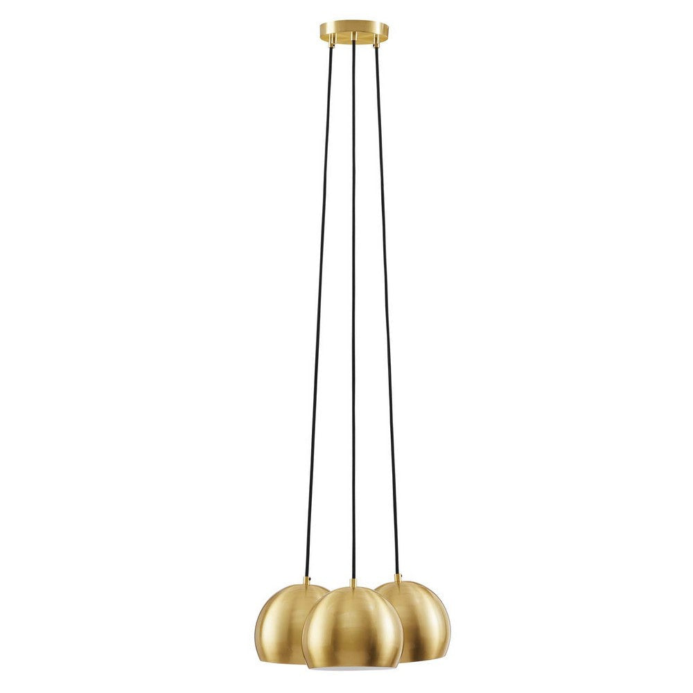 Modway Chalice 3-Light Metal Pendant in Satin Brass