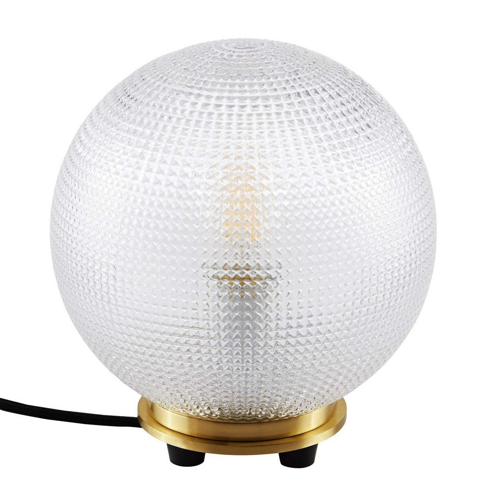 Modway Destiny Glass and Metal Table Lamp in Satin Brass