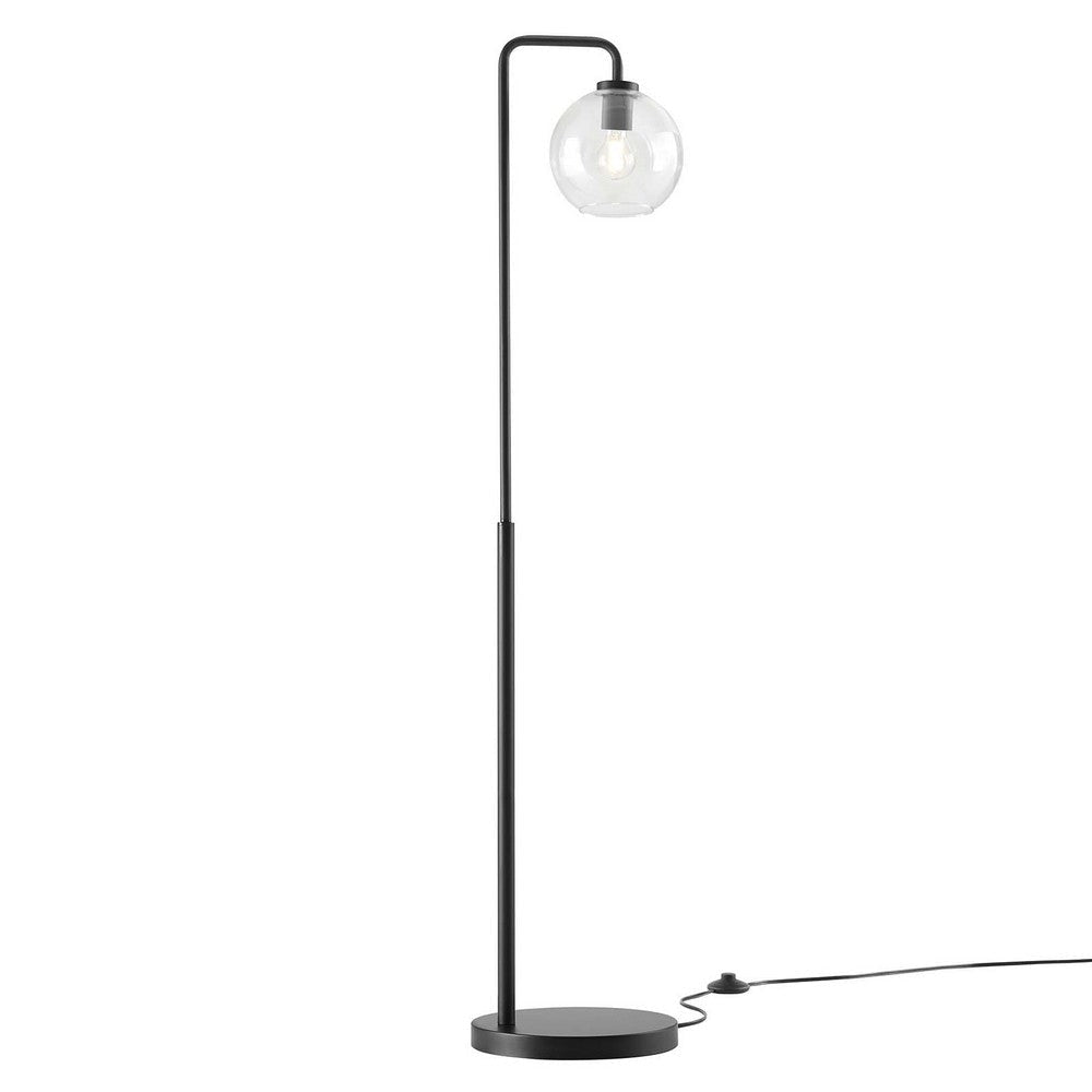 Silo Glass Globe Glass and Metal Floor Lamp - No Shipping Charges MDY-EEI-5616-BLK