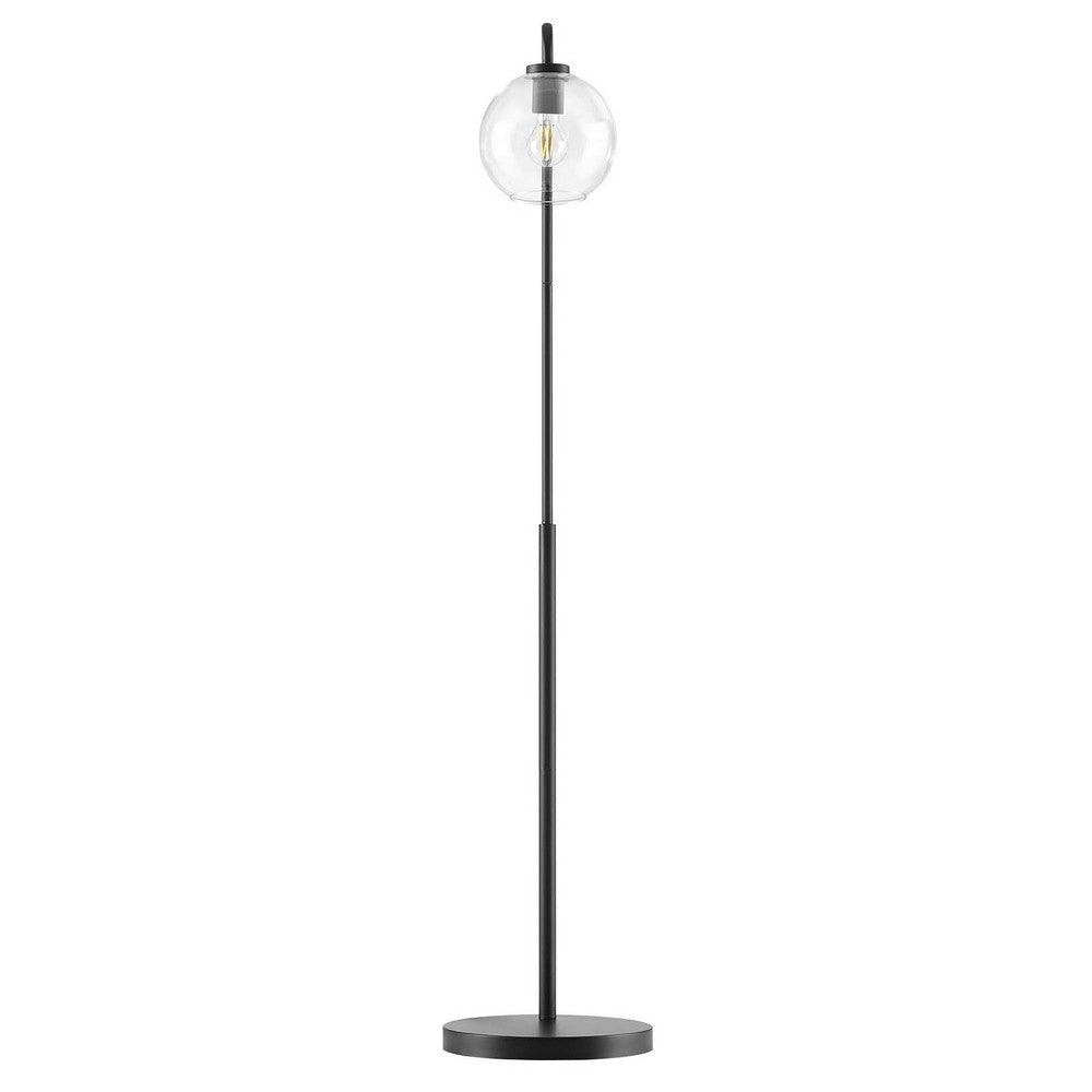 Silo Glass Globe Glass and Metal Floor Lamp - No Shipping Charges MDY-EEI-5616-BLK