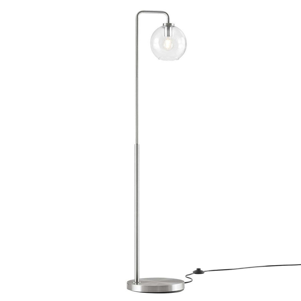 Silo Glass Globe Glass and Metal Floor Lamp - No Shipping Charges MDY-EEI-5616-BLK