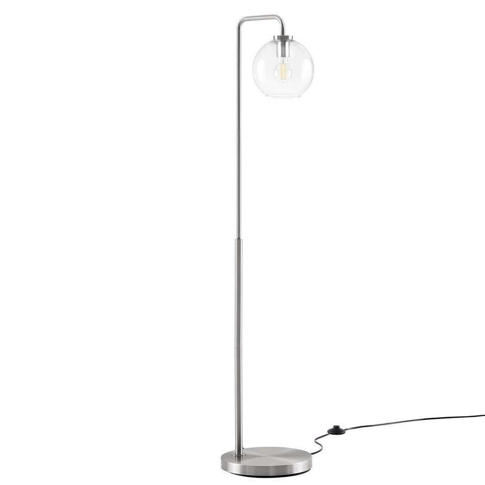 Silo Glass Globe Glass and Metal Floor Lamp - No Shipping Charges MDY-EEI-5616-SNL