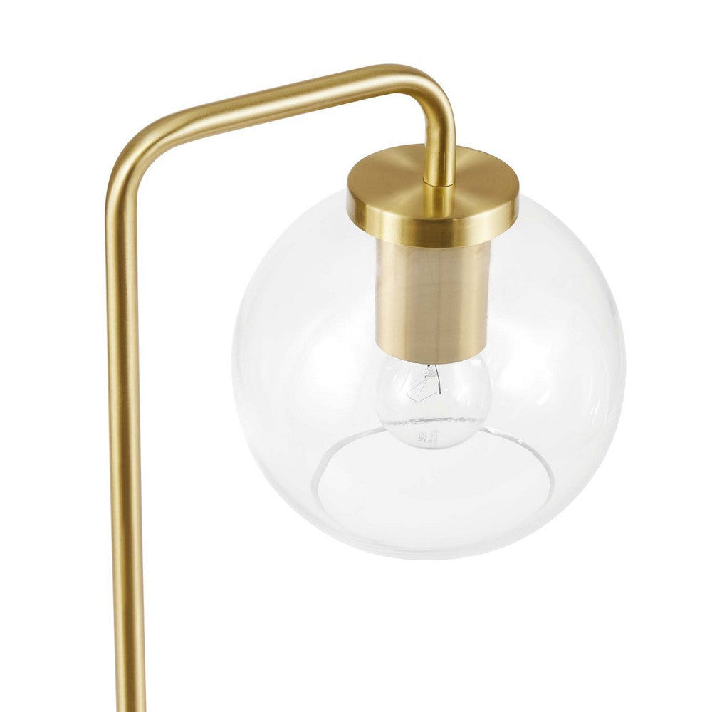 Modway Silo Glass Globe Glass and Metal Table Lamp in Satin Brass