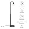 Element Transparent Glass Glass and Metal Floor Lamp - No Shipping Charges MDY-EEI-5618-BLK