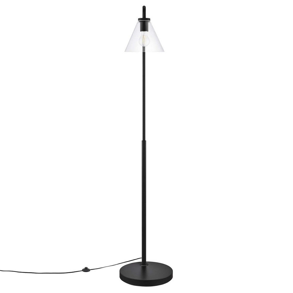 Element Transparent Glass Glass and Metal Floor Lamp - No Shipping Charges MDY-EEI-5618-BLK