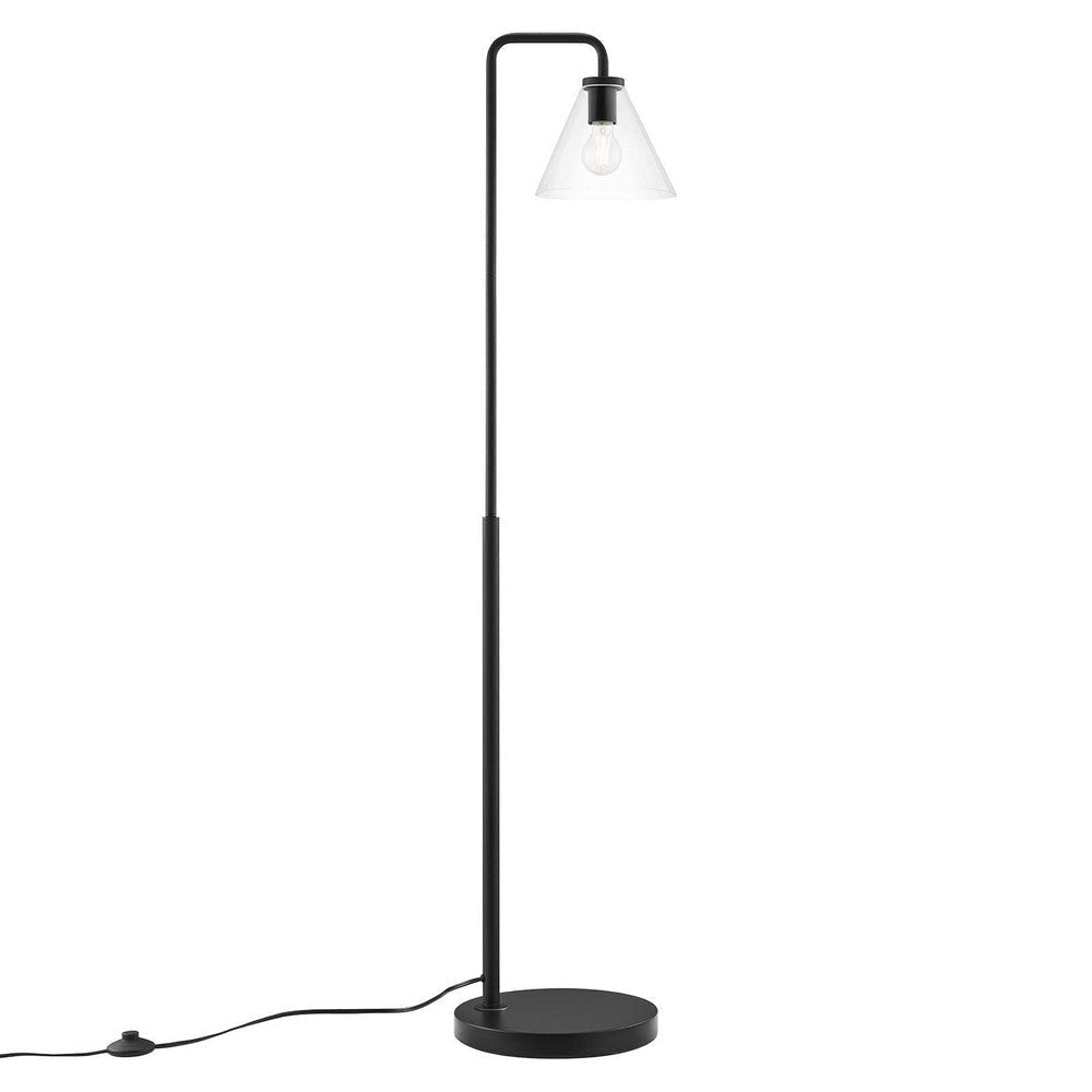 Element Transparent Glass Glass and Metal Floor Lamp MDY-EEI-5618-BLK