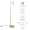 Element Transparent Glass Glass and Metal Floor Lamp - No Shipping Charges MDY-EEI-5618-BLK