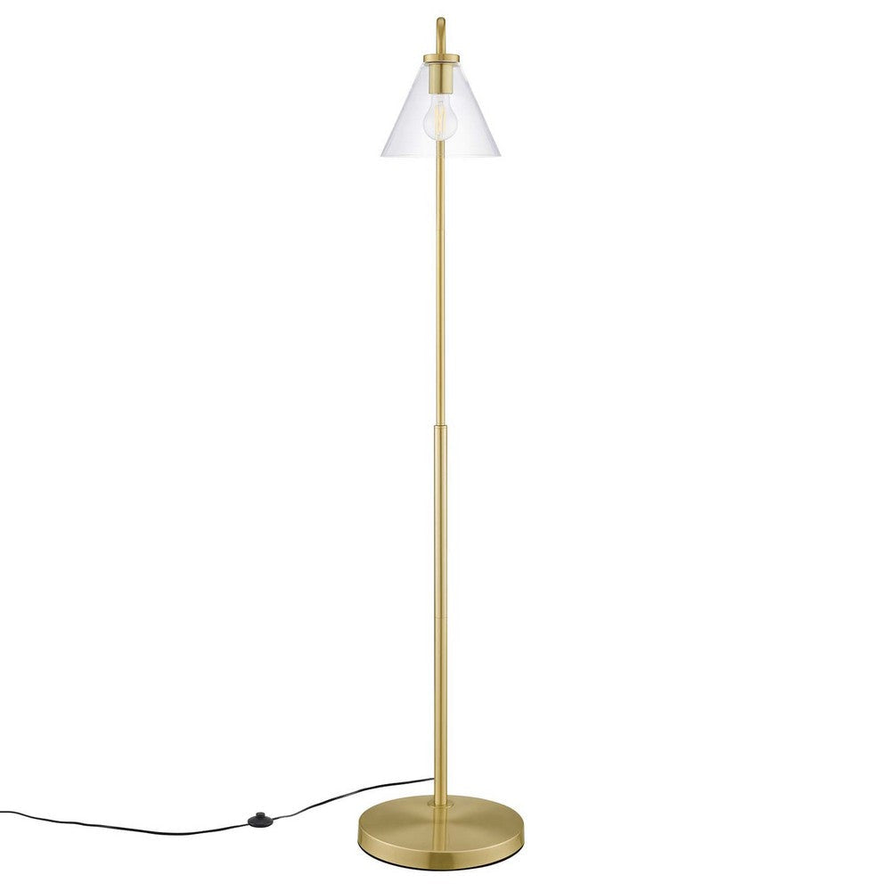 Element Transparent Glass Glass and Metal Floor Lamp - No Shipping Charges MDY-EEI-5618-BLK