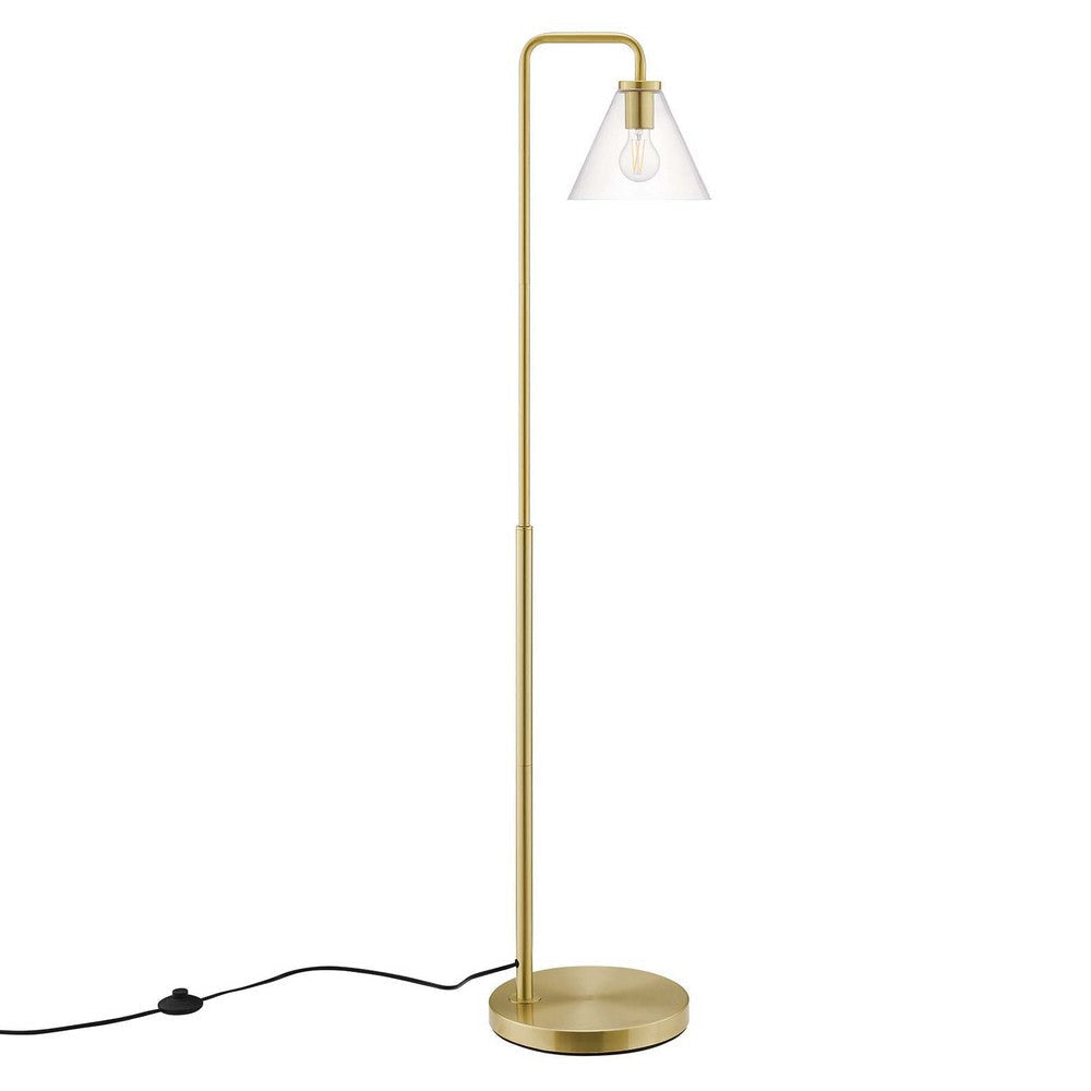 Element Transparent Glass Glass and Metal Floor Lamp - No Shipping Charges MDY-EEI-5618-BLK