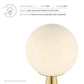 Modway Apex Glass Globe Glass Table Lamp in White Satin Brass MDY-EEI-5621-WHI-SBR