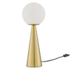 Modway Apex Glass Globe Glass Table Lamp in White Satin Brass