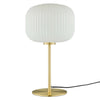 Modway Reprise Glass Sphere Glass and Metal Table Lamp in White Satin Brass