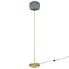 Modway Reprise Glass Sphere Glass and Metal Floor Lamp in Black Satin Brass