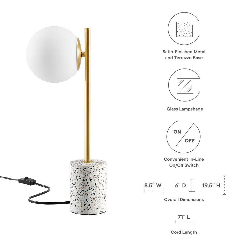 Logic Terrazzo Table Lamp - No Shipping Charges MDY-EEI-5627-WHI