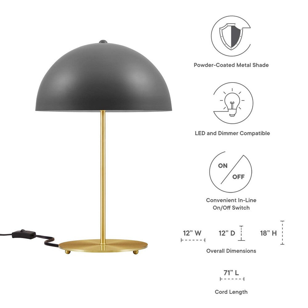 Ideal Metal Table Lamp - No Shipping Charges MDY-EEI-5629-BLK-SBR