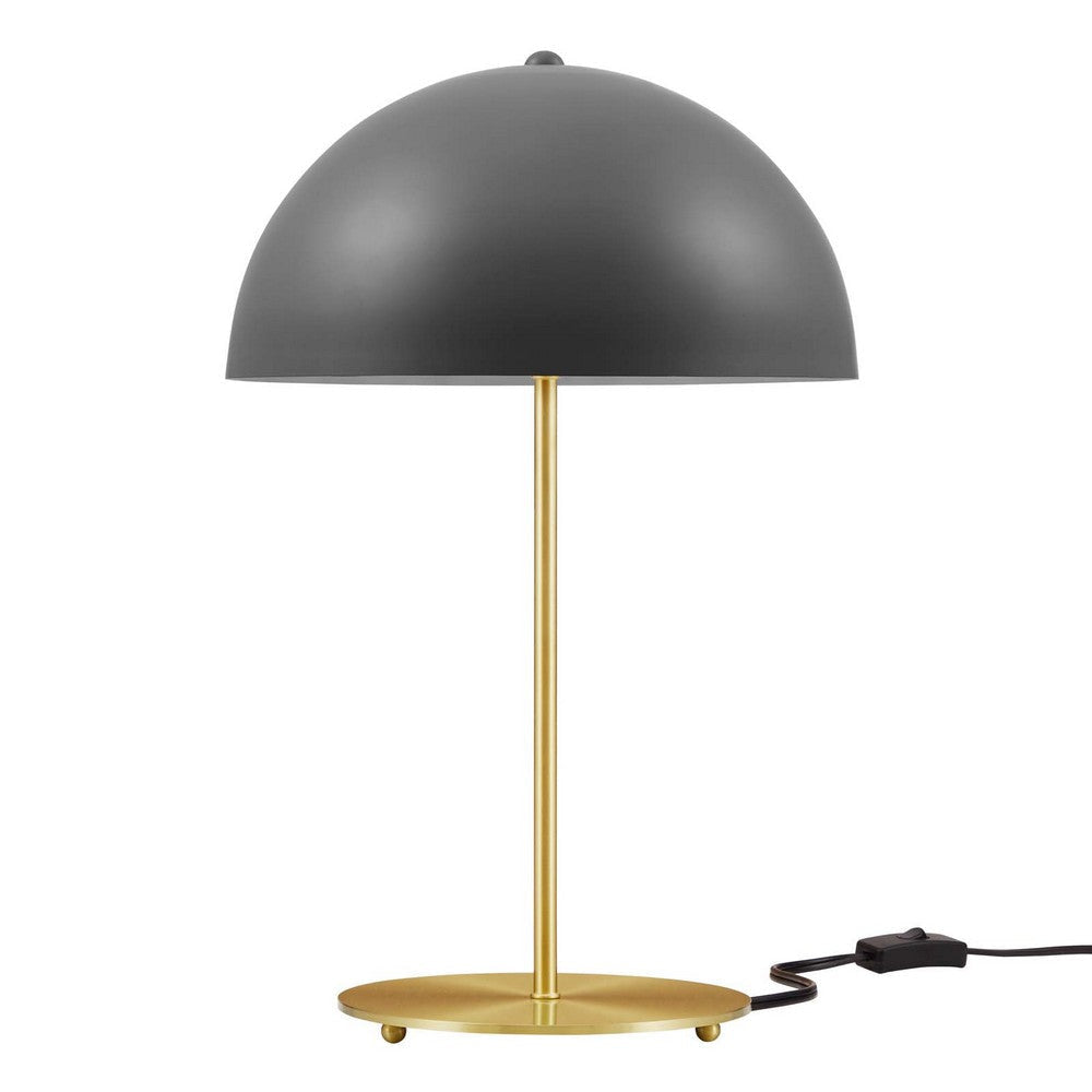 Modway Ideal Metal Table Lamp in Gray Satin Brass