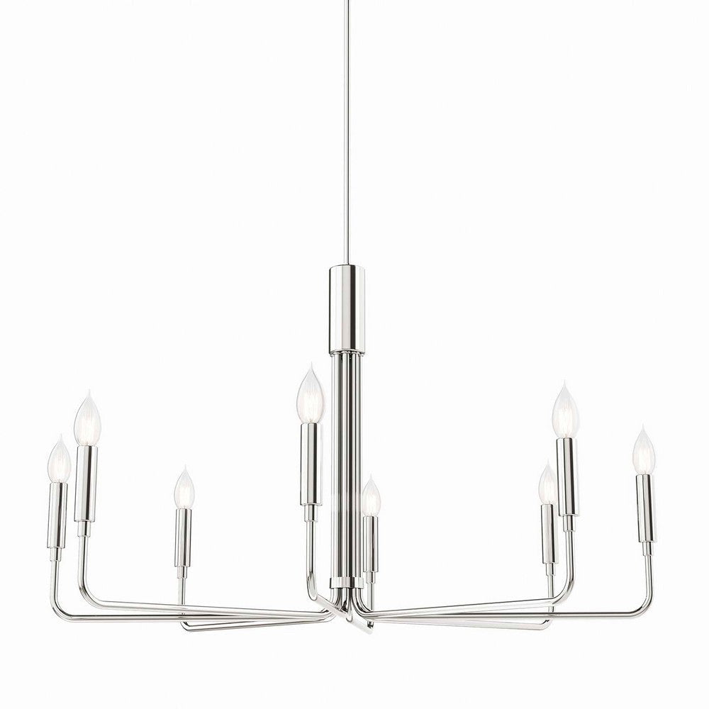 Modway Rekindle 8-Light Chandelier in Polished Nickel Silver 25 x 47.5 x 77.5 MDY-EEI-5636-PON