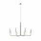 Modway Rekindle 8-Light Chandelier in Polished Nickel, Silver, 25 x 47.5 x 77.5