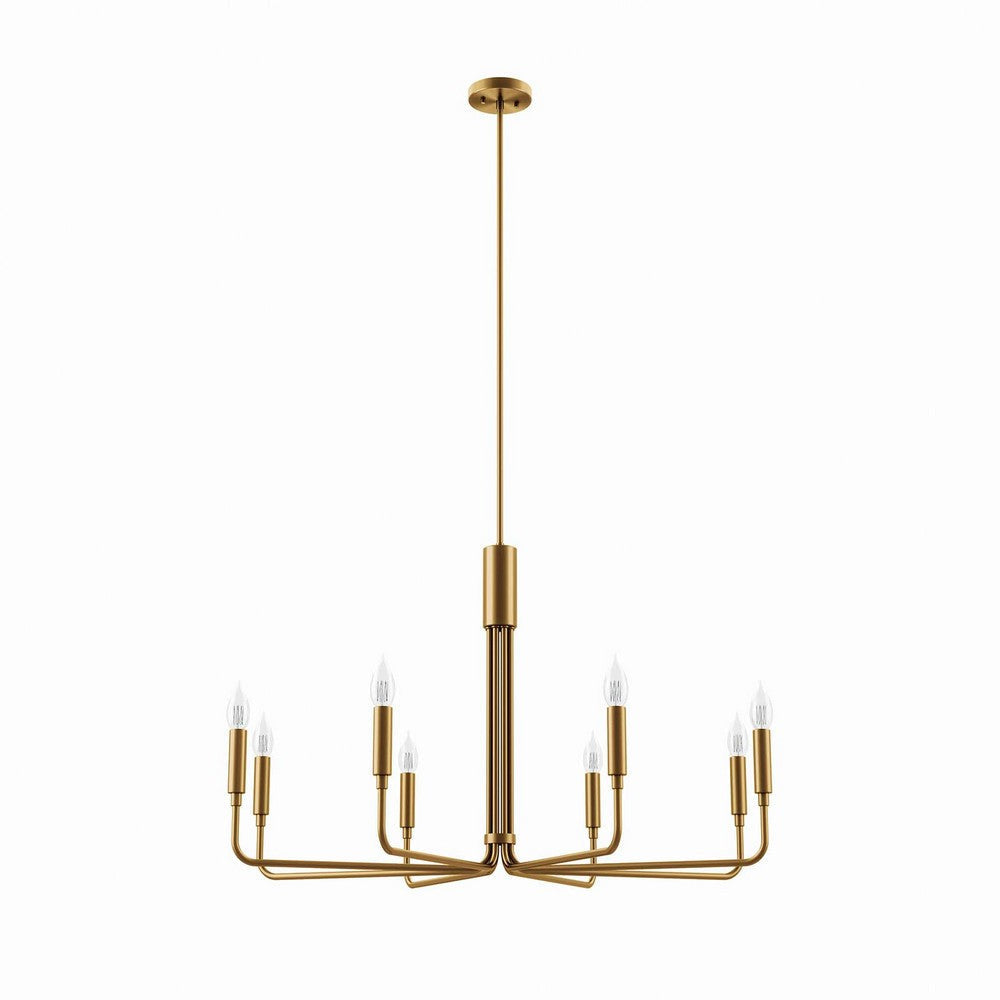 Modway Rekindle 8-Light Chandelier in Satin Brass