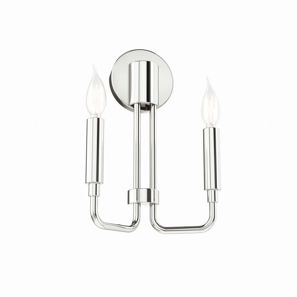 Modway Rekindle 2-Light Wall Sconce in Polished Nickel