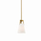 Modway Aspire Pendant Light in White Satin Brass Brown 7.5 x 7.5 x 62 MDY-EEI-5639-WHI-SBR