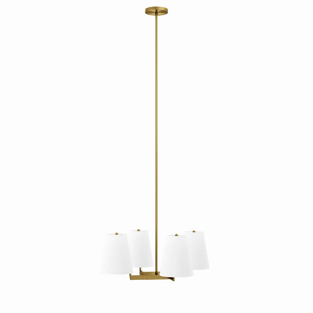 Mercer 4-Light Pendant Light in White Satin Brass