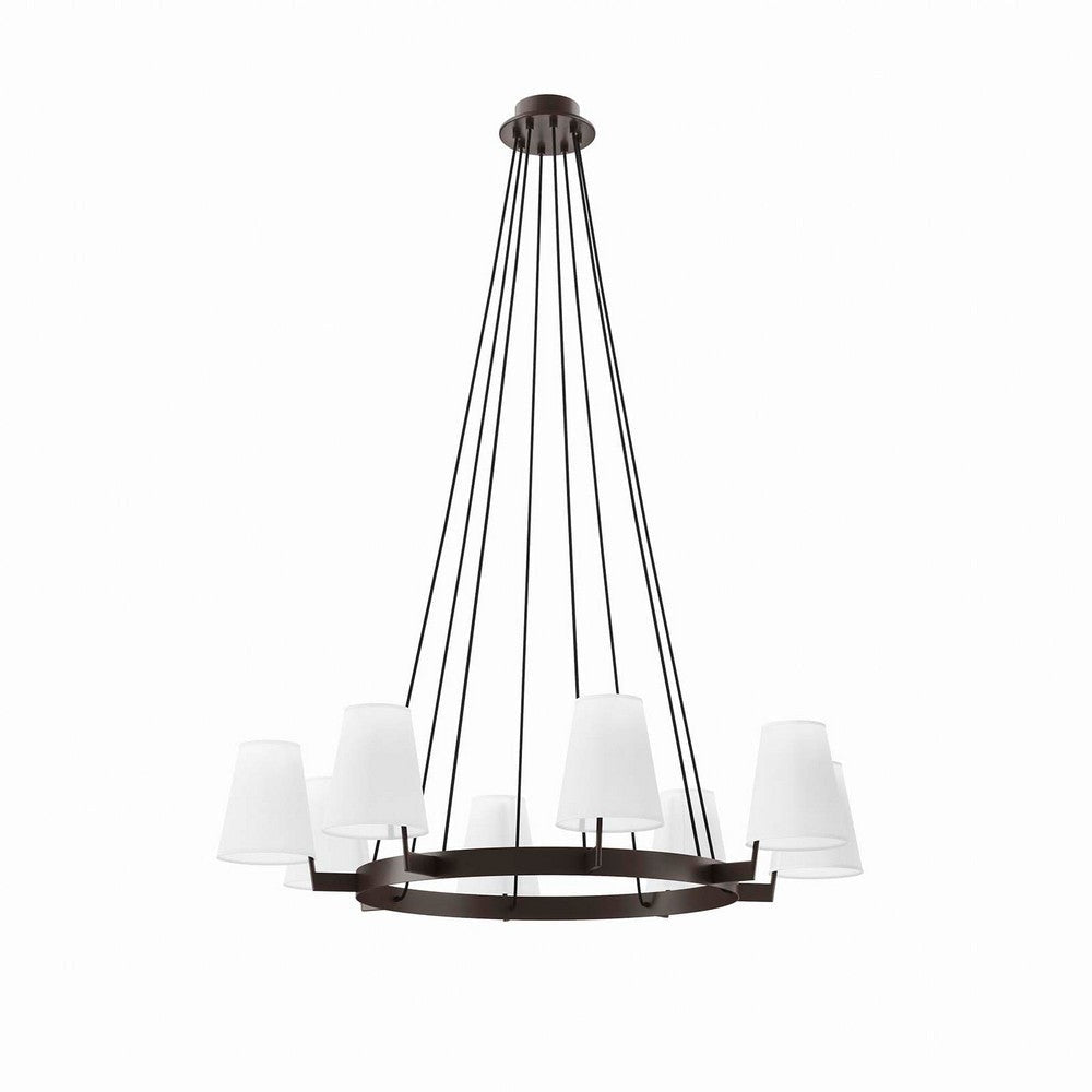 Modway Surround 8-Light Chandelier in White Brass