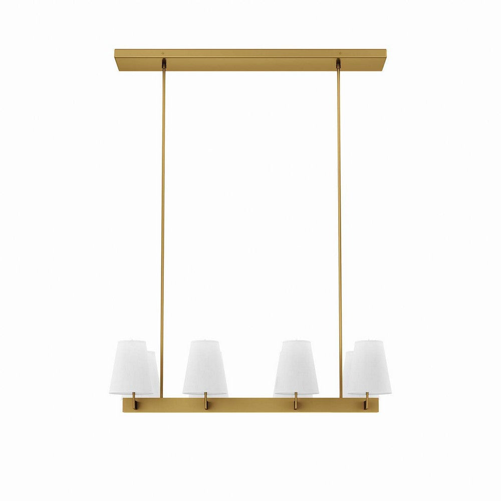 Modway Enthrall 8-Light Chandelier in White Satin Brass