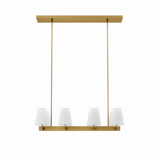 Modway Enthrall 8-Light Chandelier in White Satin Brass