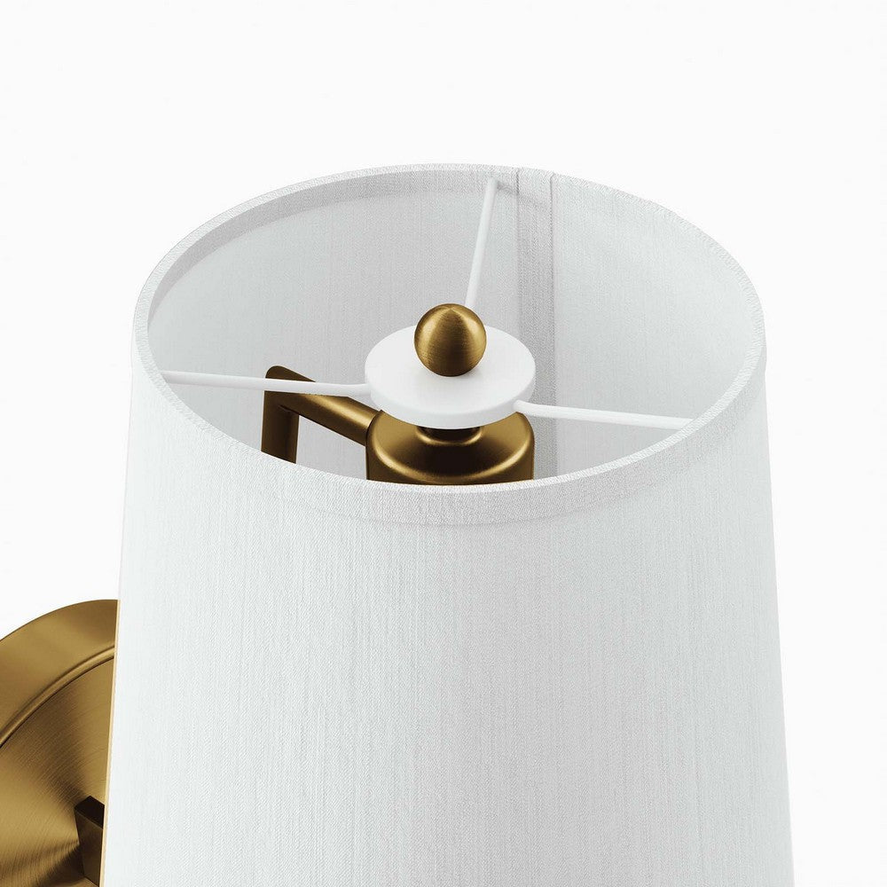 Modway Surround Wall Scounce in White Satin Brass