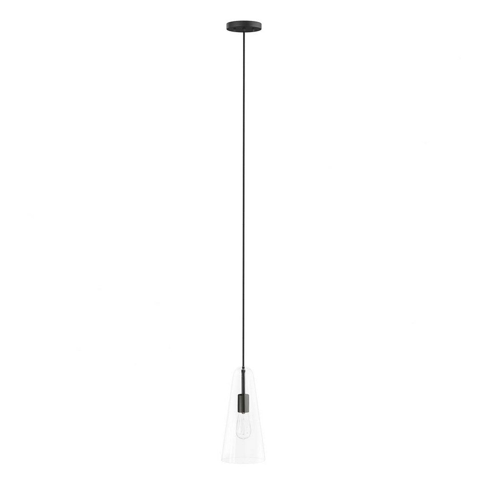 Beacon 1-Light Pendant Light in Clear Black