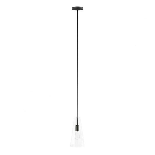 Beacon 1-Light Pendant Light in Clear Black