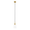 Beacon 1-Light Pendant Light in Clear Satin Brass