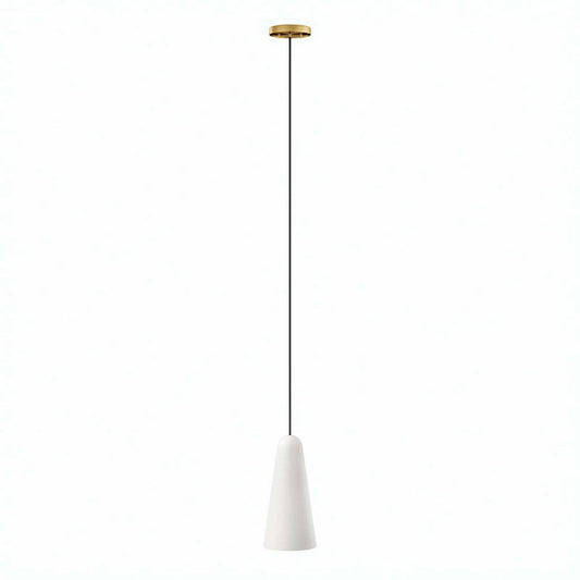 Beacon 1-Light Pendant Light in Opal Satin Brass