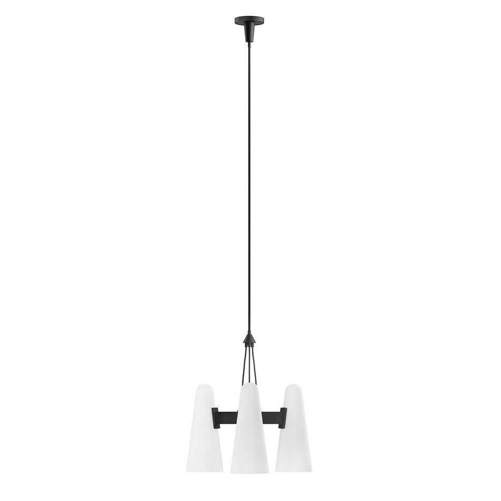 Beacon 3-Light Pendant Light in Opal Black MDY-EEI-5647-OPA-BLK