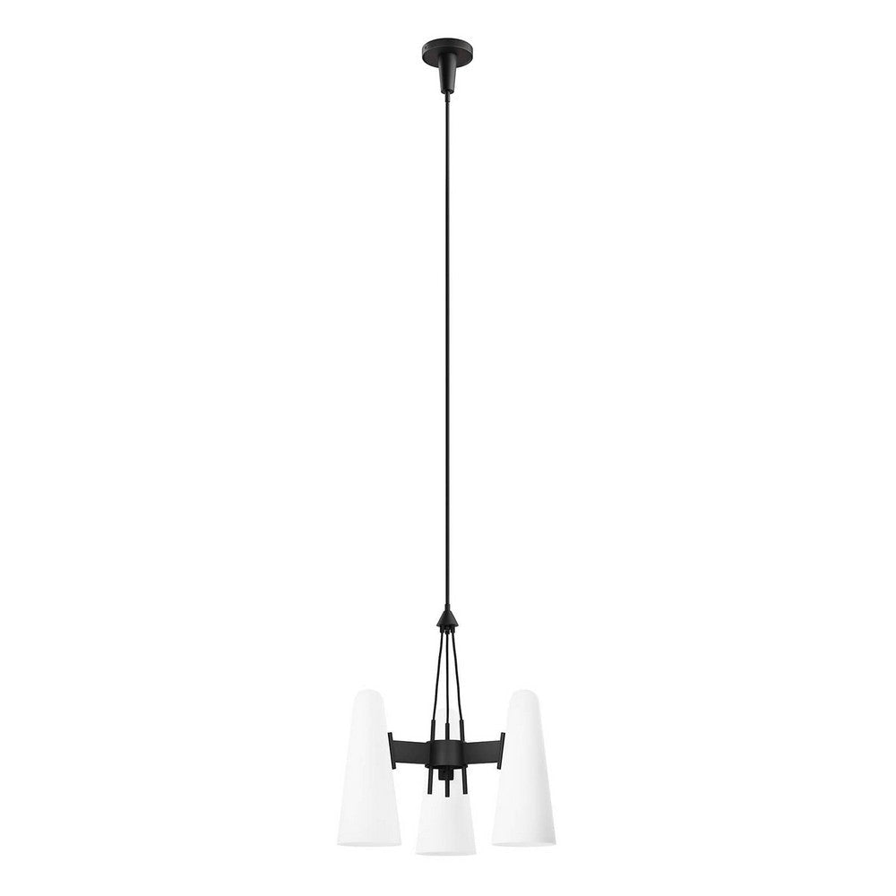 Beacon 3-Light Pendant Light in Opal Black