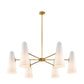 Beacon 6-Light Chandelier in Opal Satin Brass MDY-EEI-5648-OPA-SBR