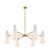 Beacon 6-Light Chandelier in Opal Satin Brass MDY-EEI-5648-OPA-SBR