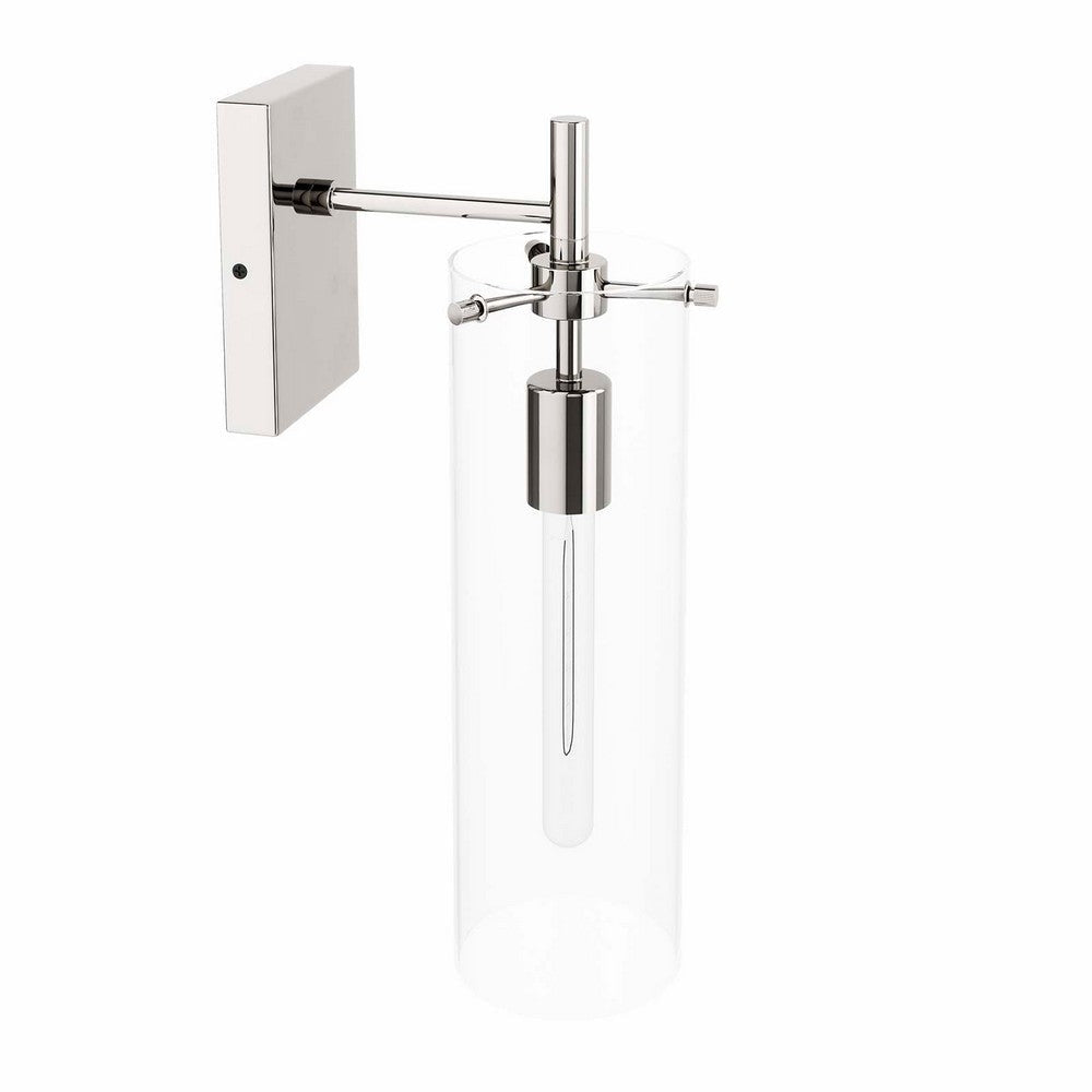 Modway Skylark Wall Sconce in Clear Polished Nickel Silver 5 x 8.5 x 17 MDY-EEI-5649-CLR-PON