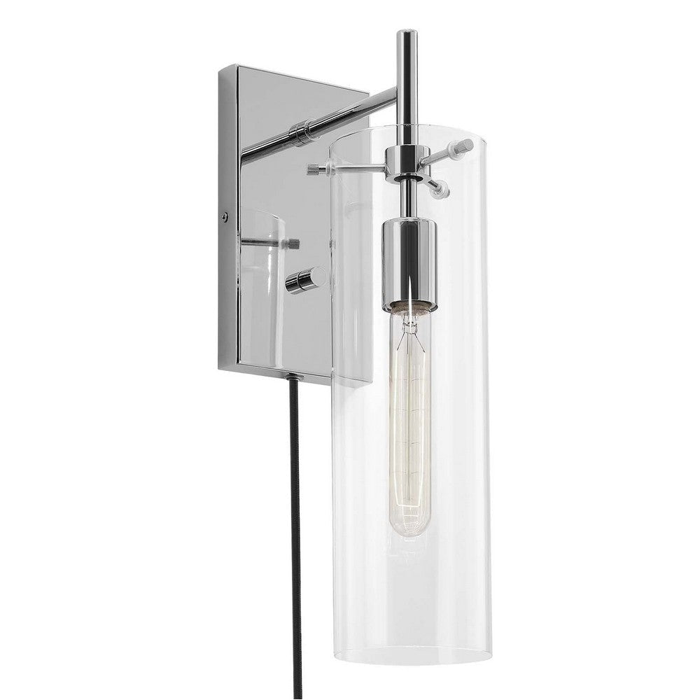 Modway Skylark Wall Sconce in Clear Polished Nickel,Silver MDY-EEI-5650-CLR-PON