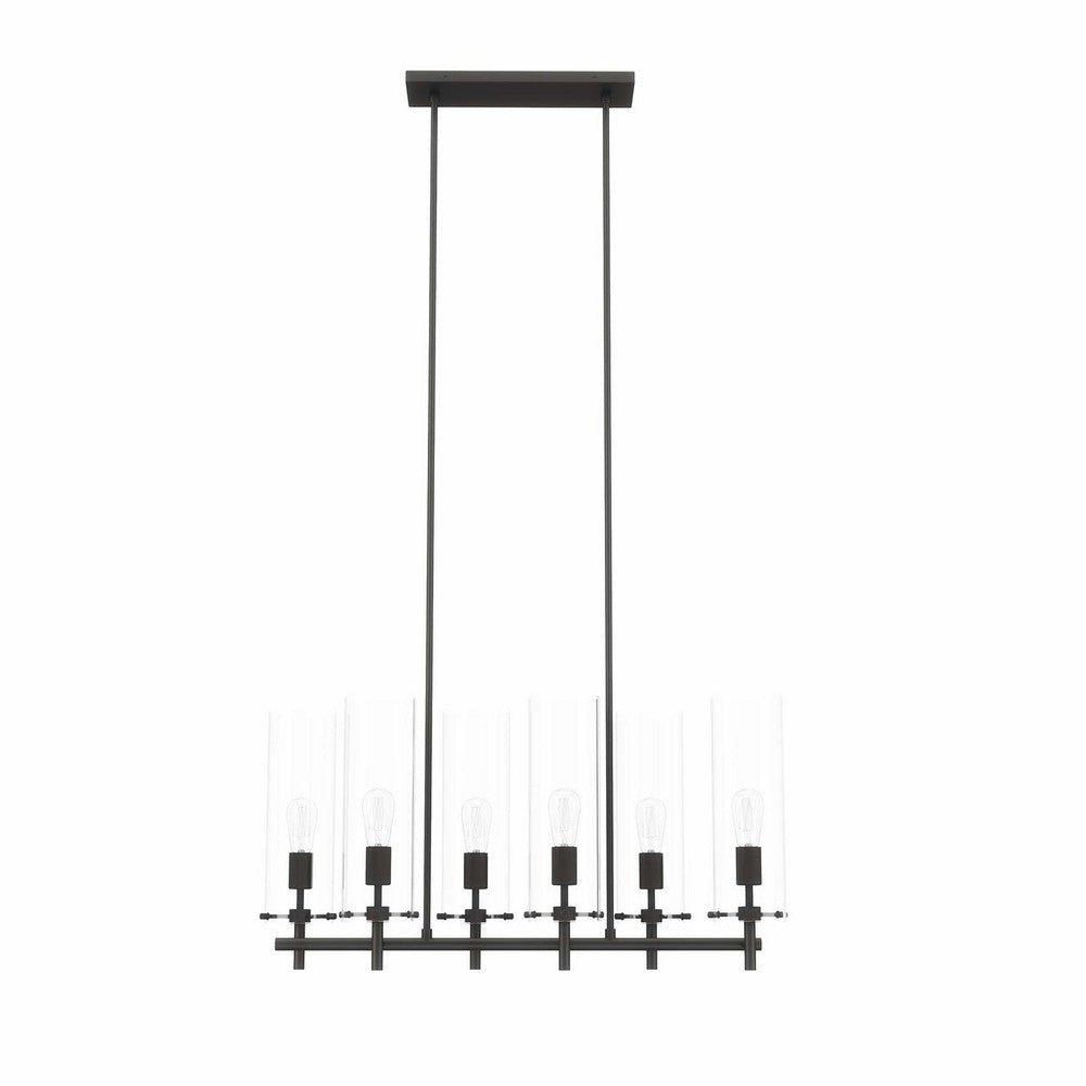 Modway Skylark 6-Light Chandelier in Clear Black