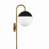 Modway Stellar 1-Light Wall Sconce in Opal Satin Brass MDY-EEI-5654-OPA-SBR