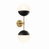 Modway Stellar 2-Light Wall Sconce in Opal Satin Brass Brown 7 x 8 x 23 MDY-EEI-5657-OPA-SBR